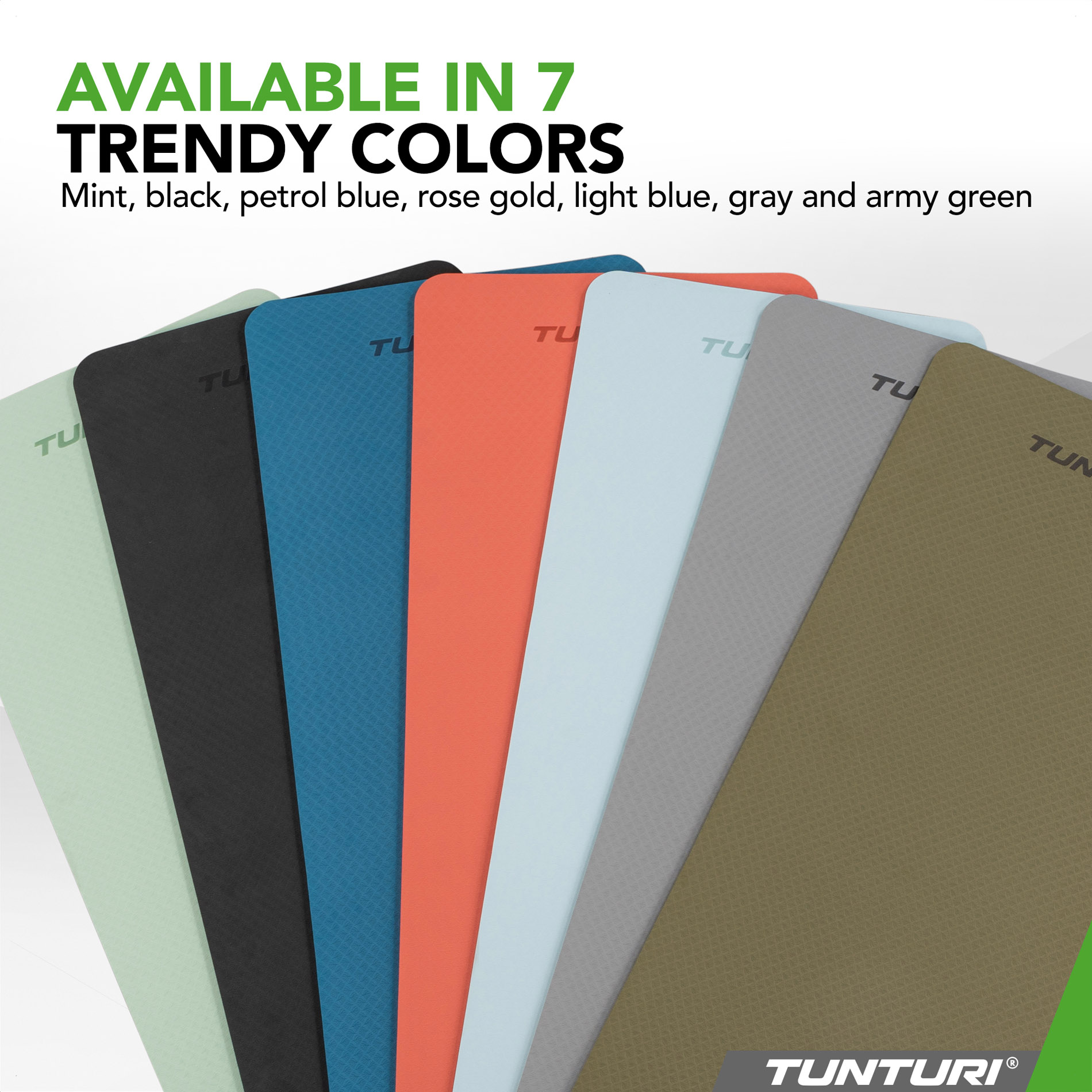 Joogamatt Tunturi Yogamat 8mm, Army Green - Image 3