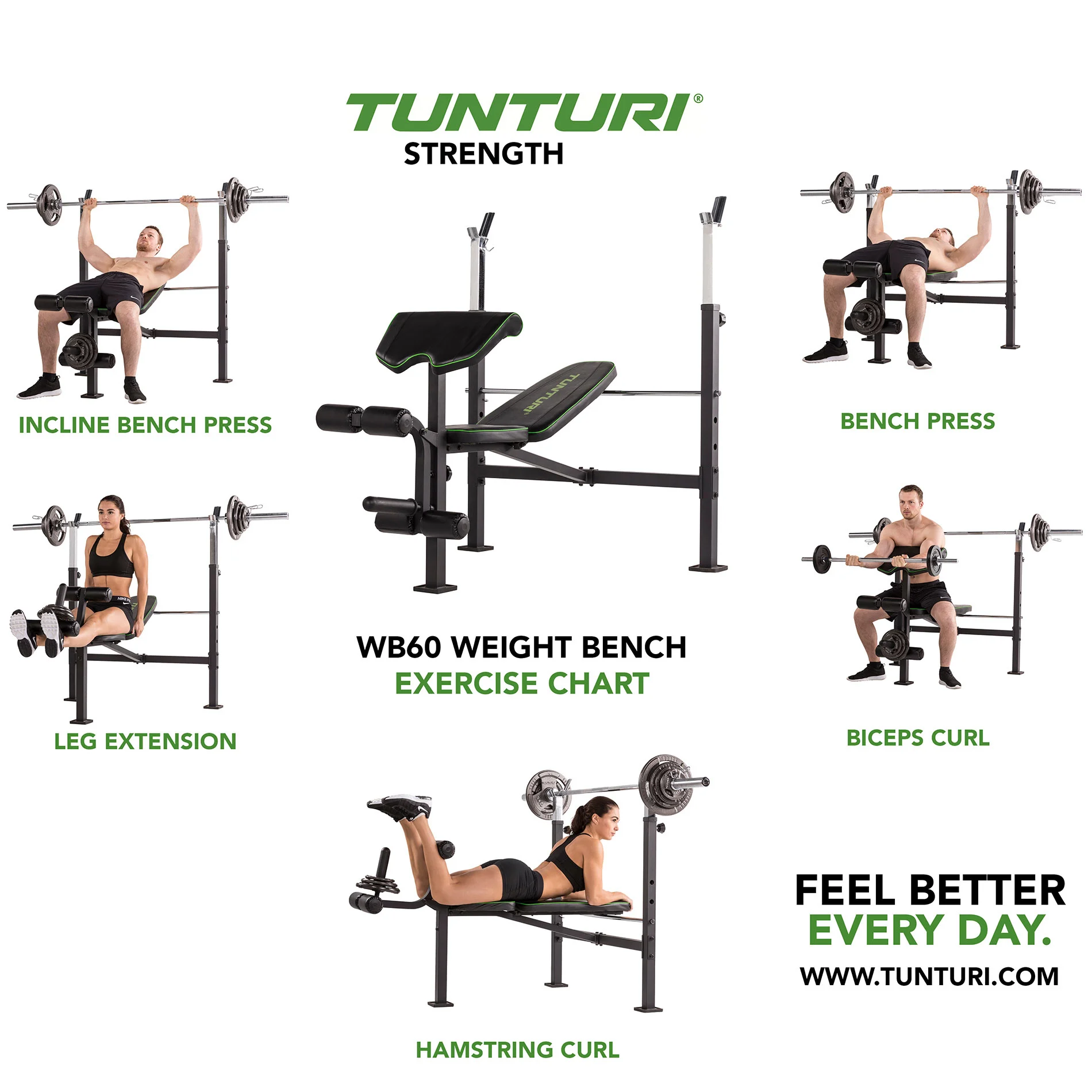 Treeningpink Tunturi WB60 Olympic Width Weight Bench - Image 3