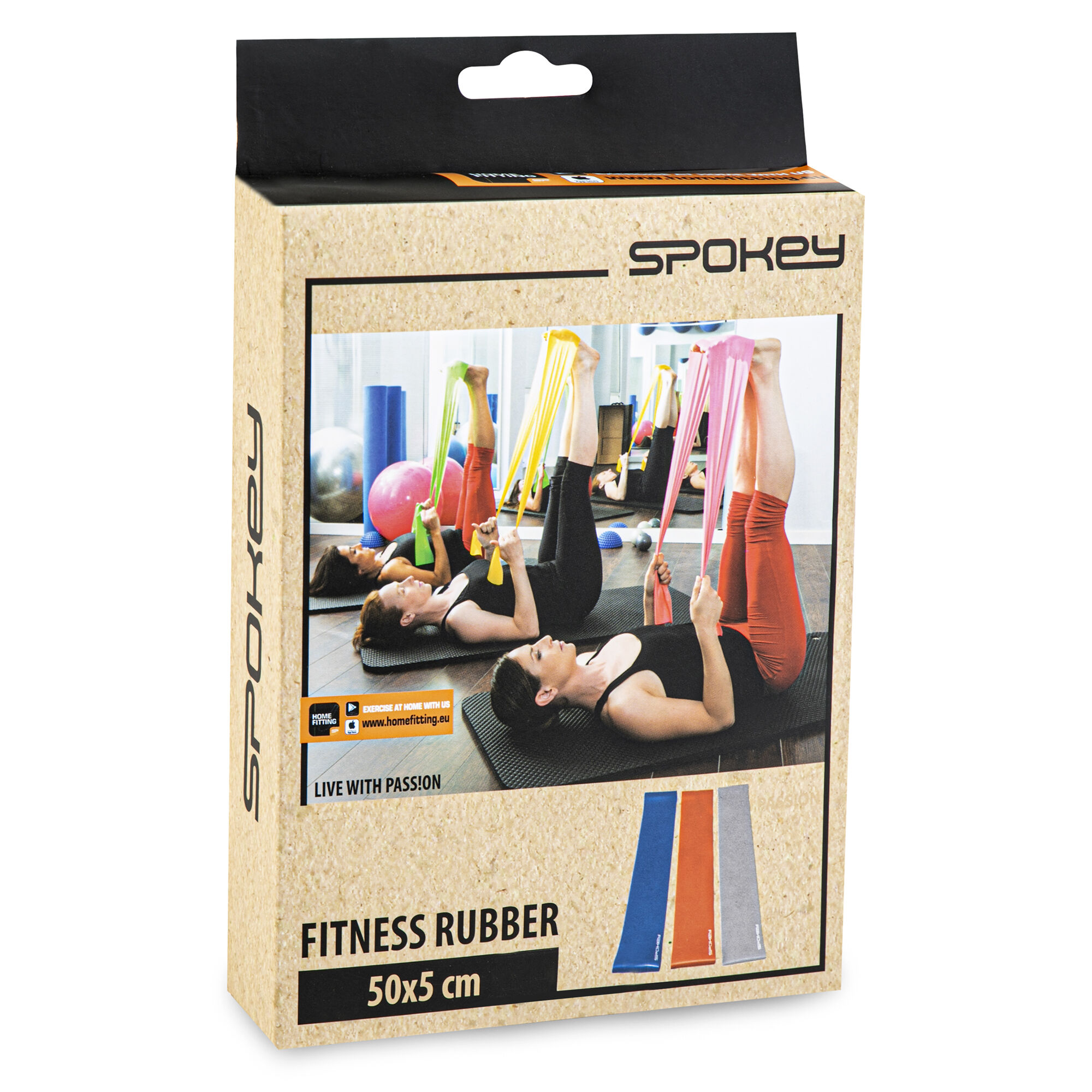 Võimlemiskummide komplekt SPOKEY Flex Set (3 tk) oranž-sinine-hall - Image 6