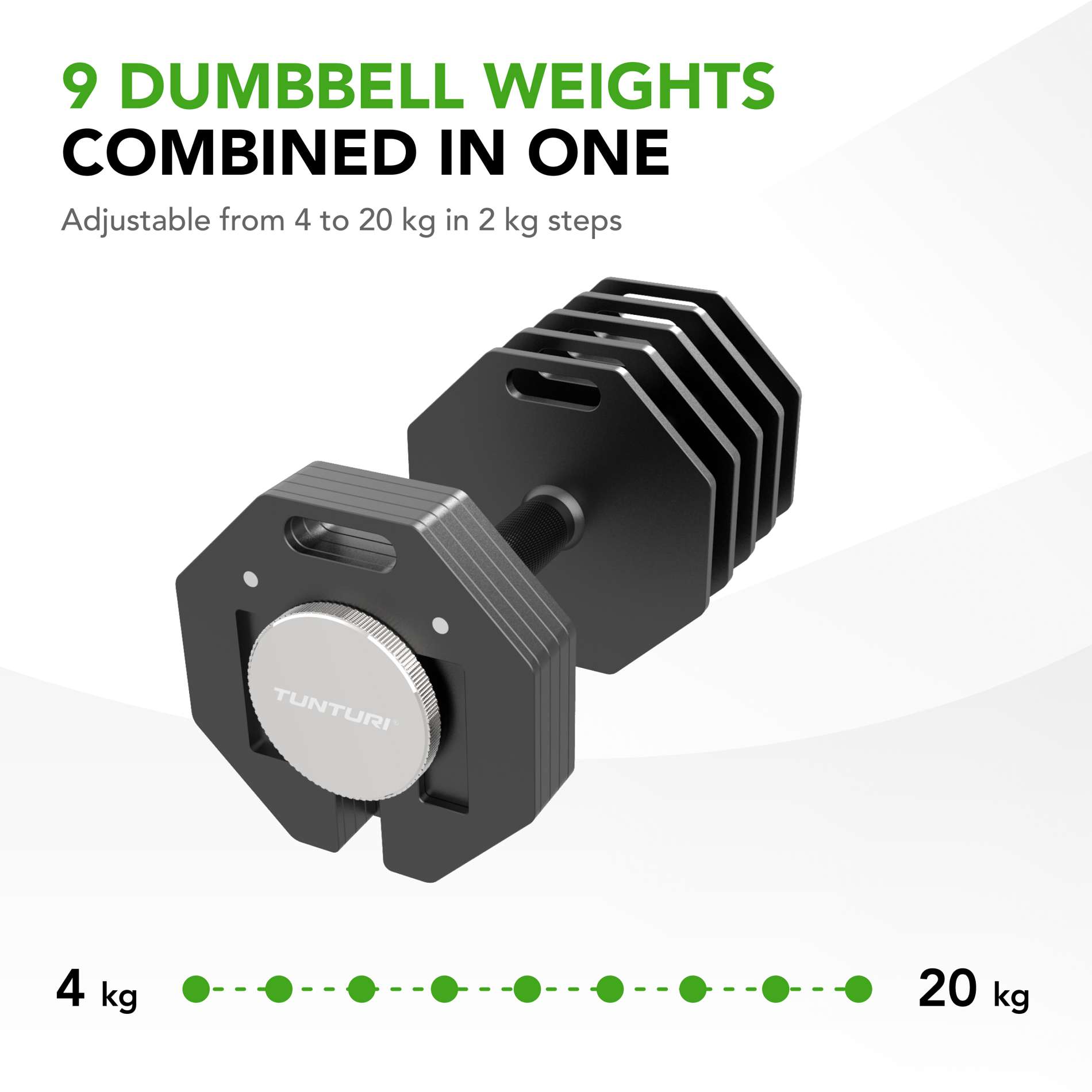 Hantel TUNTURI Rapid Adjustable Dumbbell 20kg - Image 7