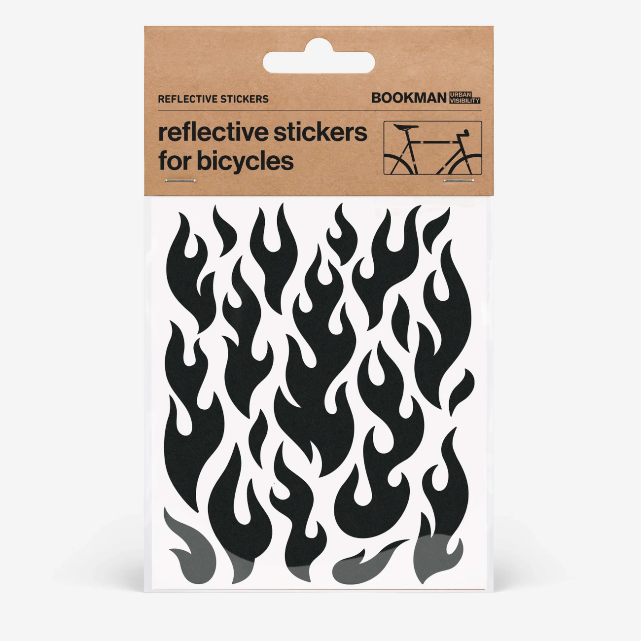 Helkurkleepsud jalgrattale BOOKMAN Reflective Stickers for Bicycles, Black Flames