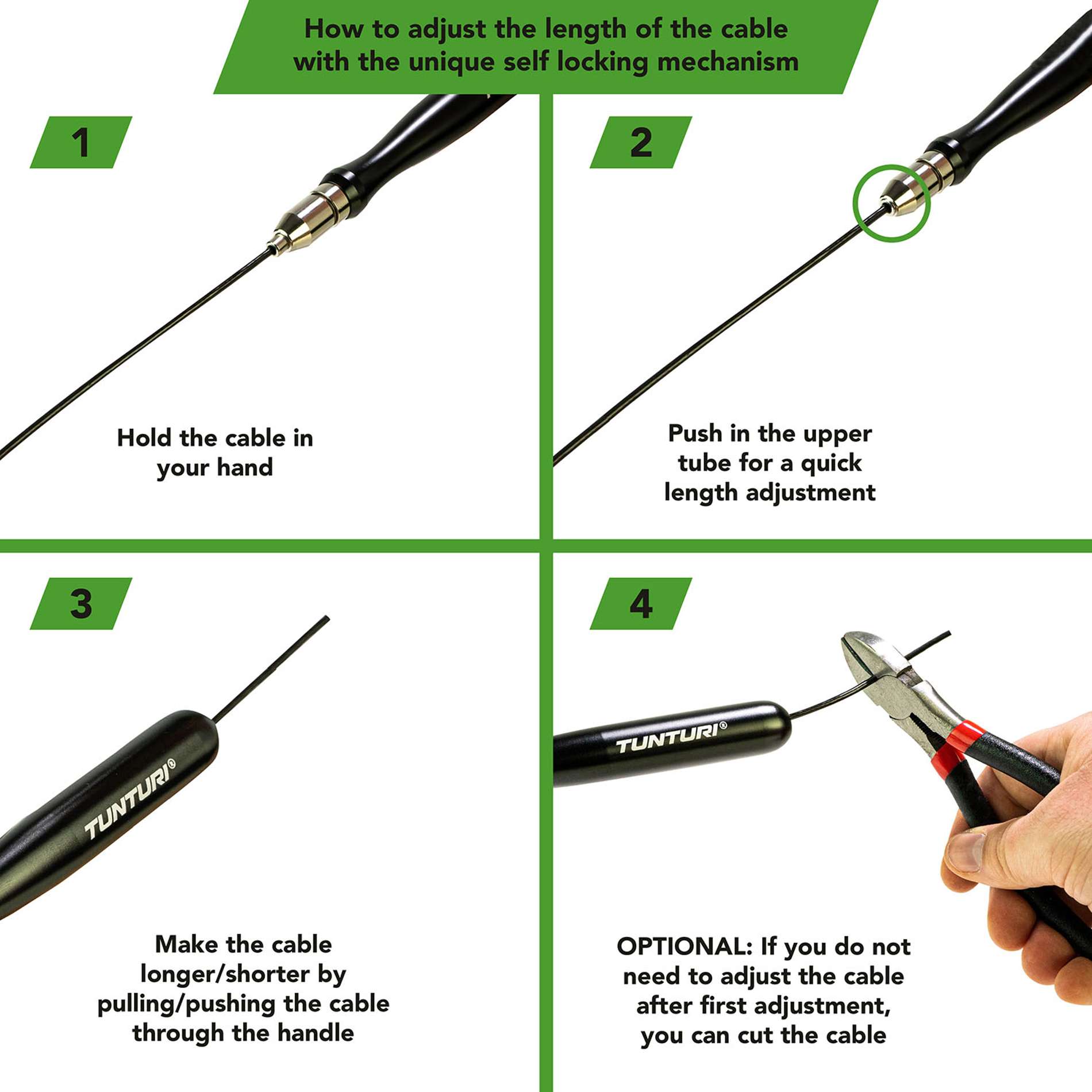 Hüppenöör TUNTURI Pro Adjustable Speed Rope - Image 3