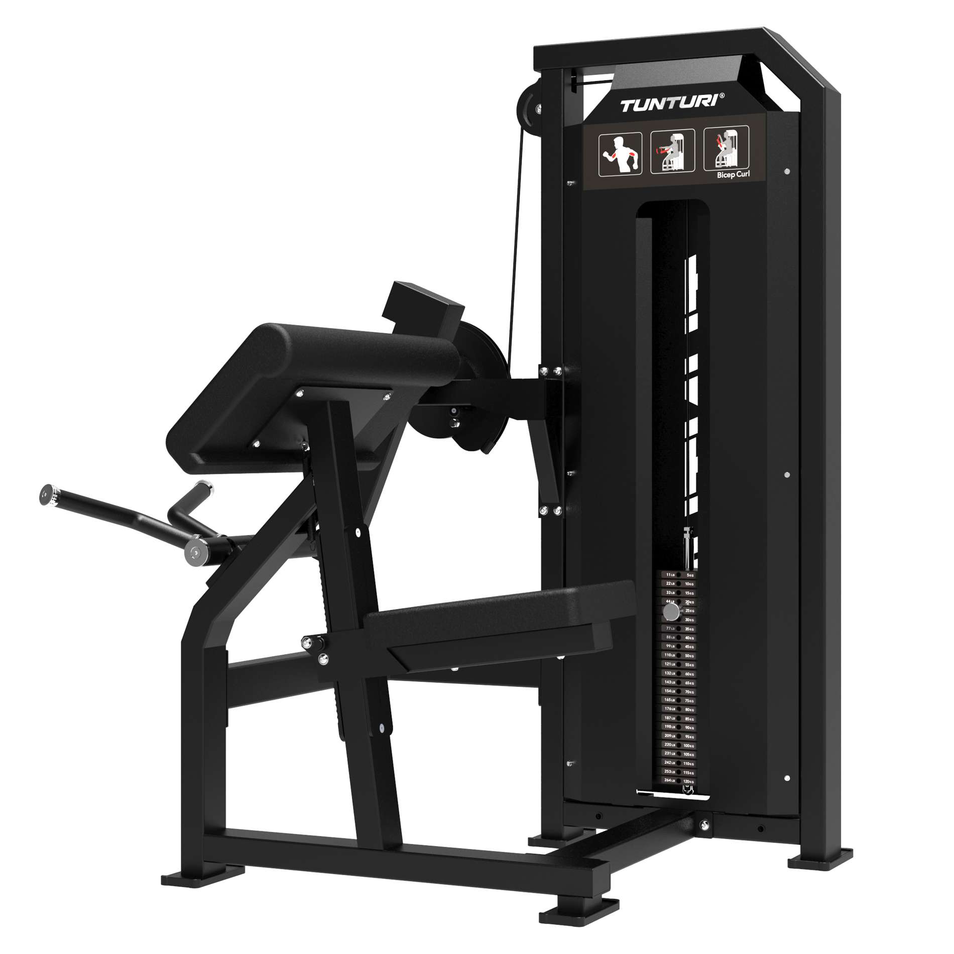 Jõujaam TUNTURI Platinum - Bicep Curl Strength Station - Selectorized - V-Series - Image 3