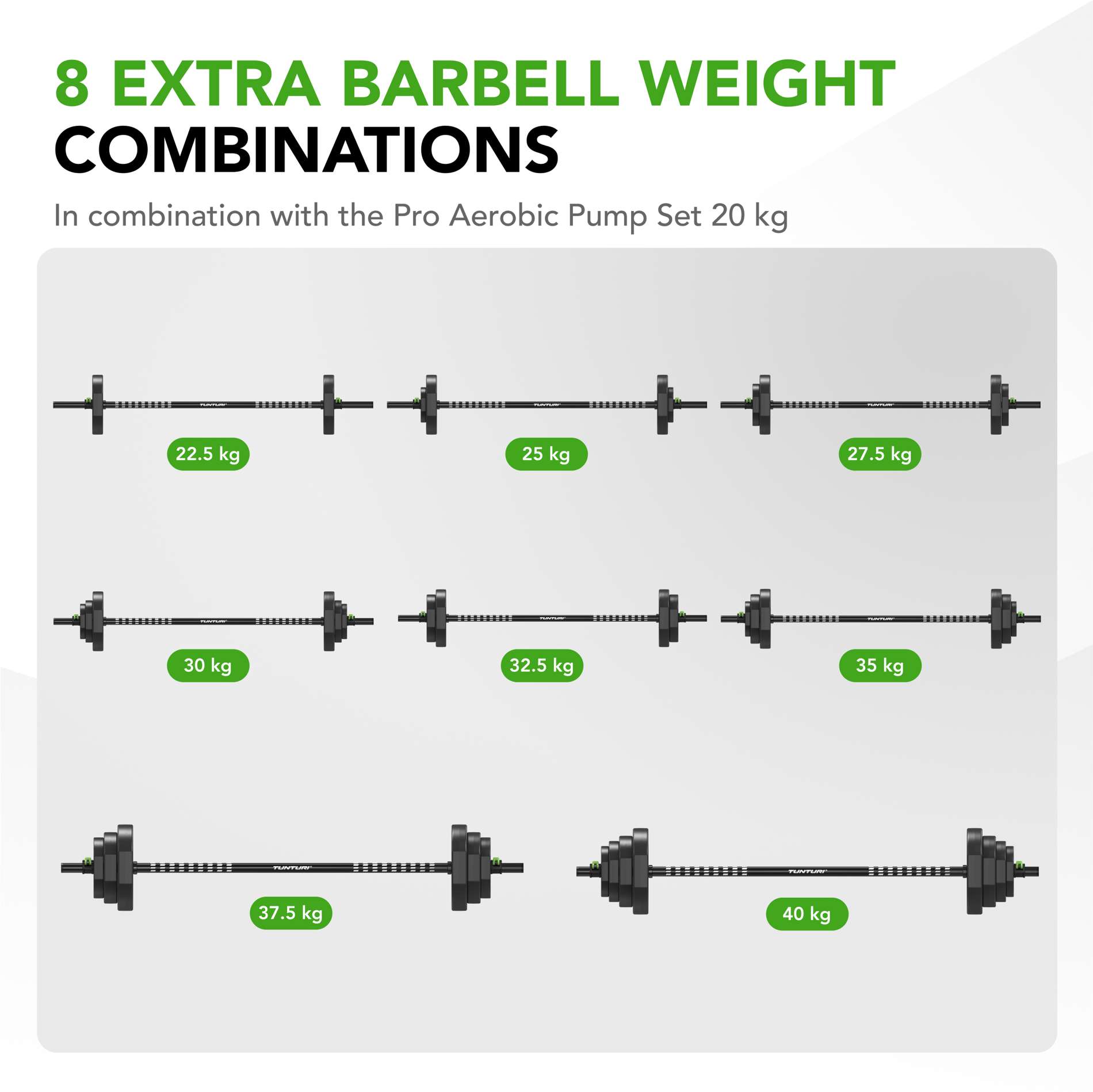 Raskuskettad TUNTURI PRO Aerobic Pump Plates 10 kg - Image 3
