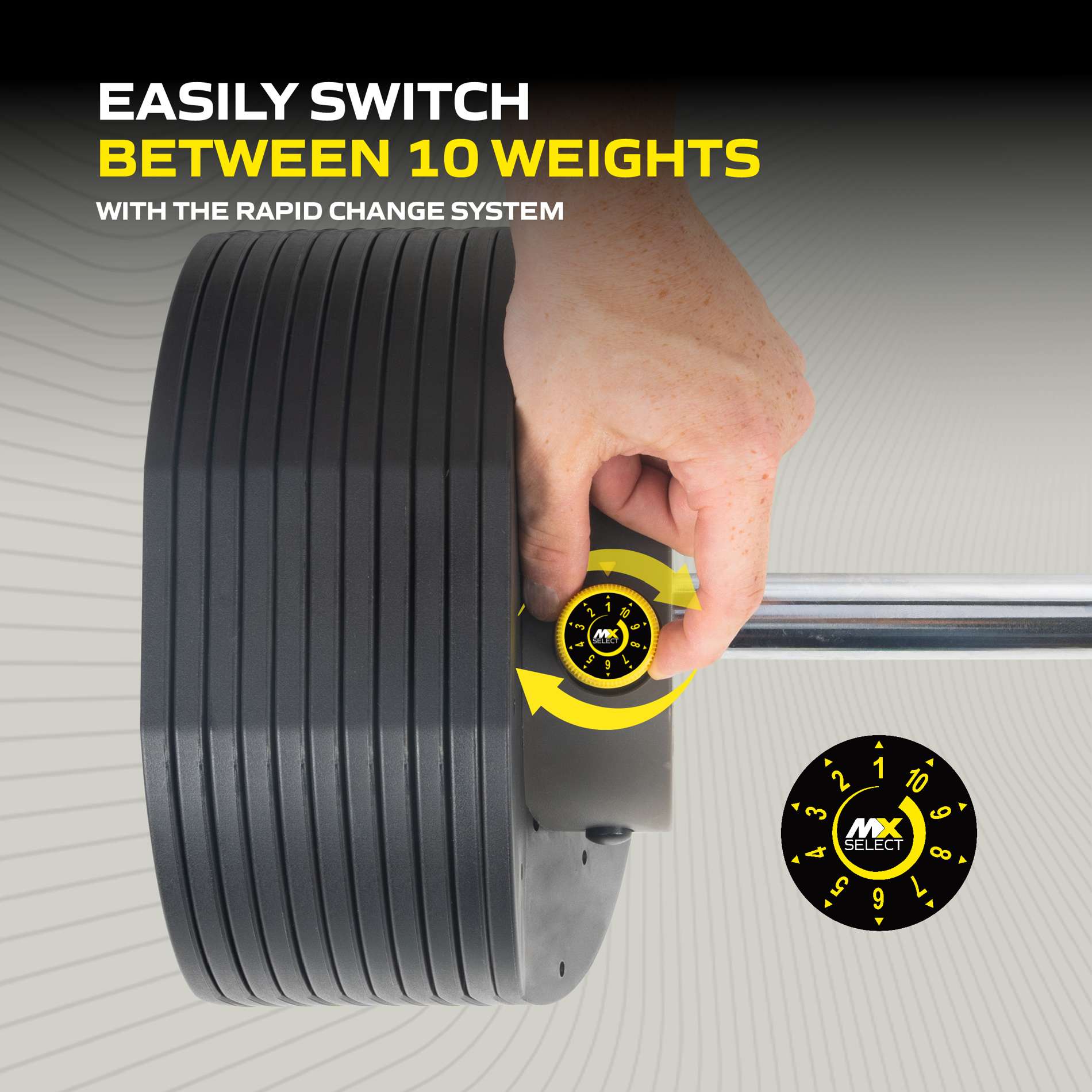 Reguleeritav tõstekang TUNTURI MX100 Barbell 12,8 - 45,5 kg - Image 5