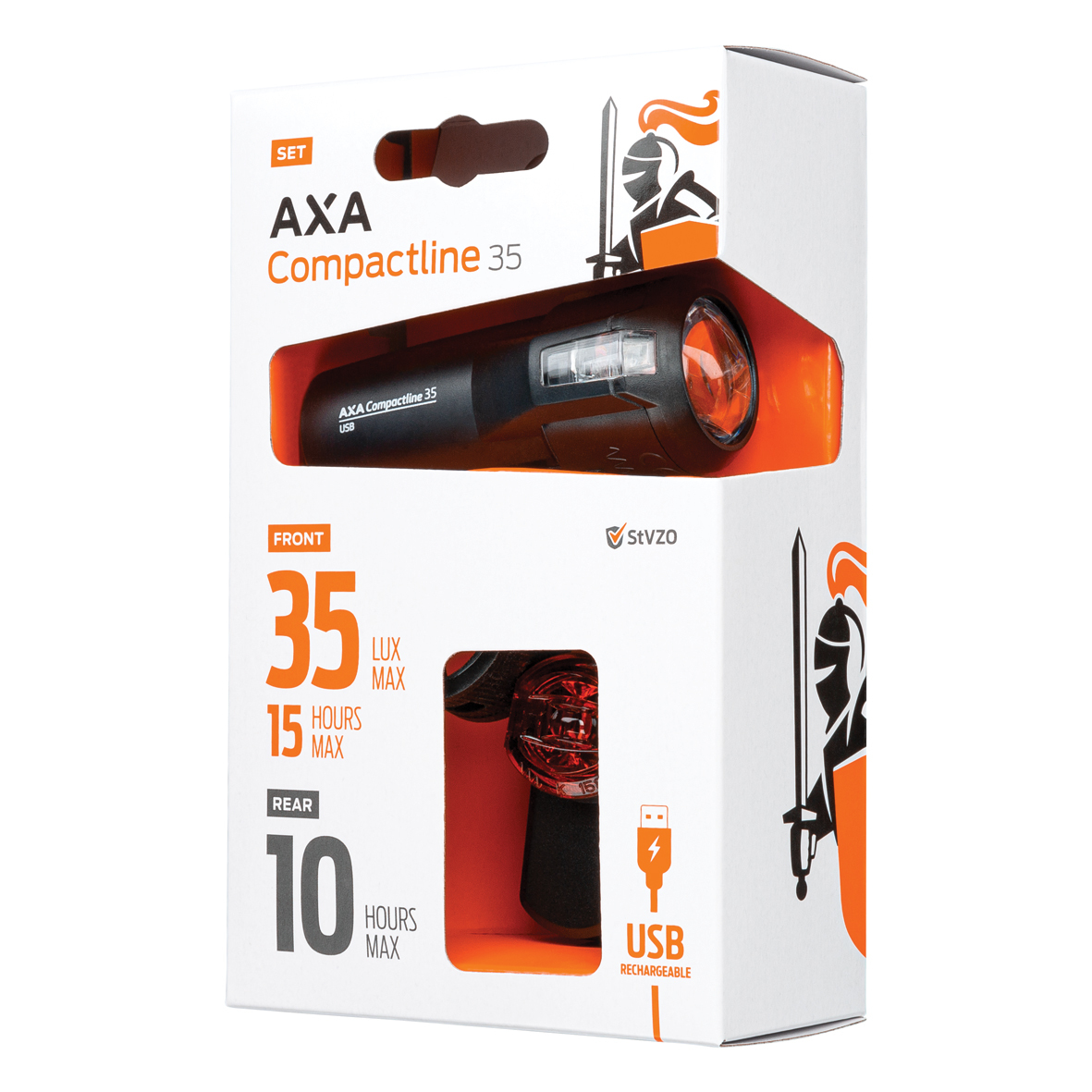 Jalgrattatulede komplekt AXA Compact Line Battery 35 Set - Image 4