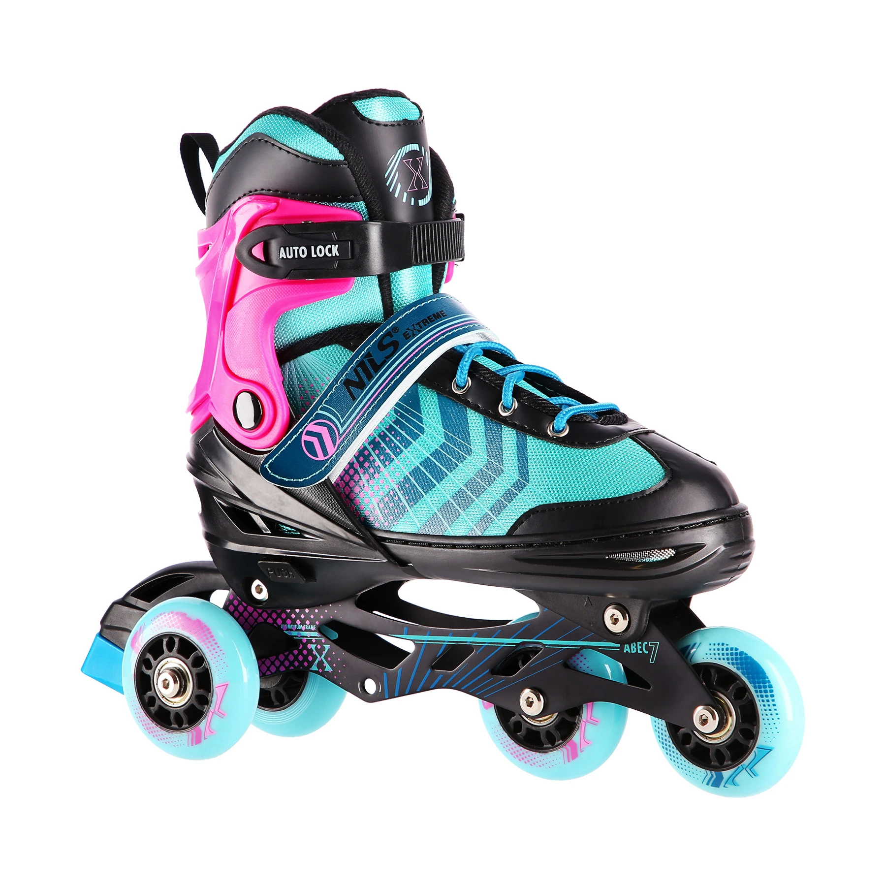 4in1 (rull)uisud NILS EXTREME NH18192A In-line Skates/Hockey Ice Skates, M (34-38), Black/Violet - Image 3
