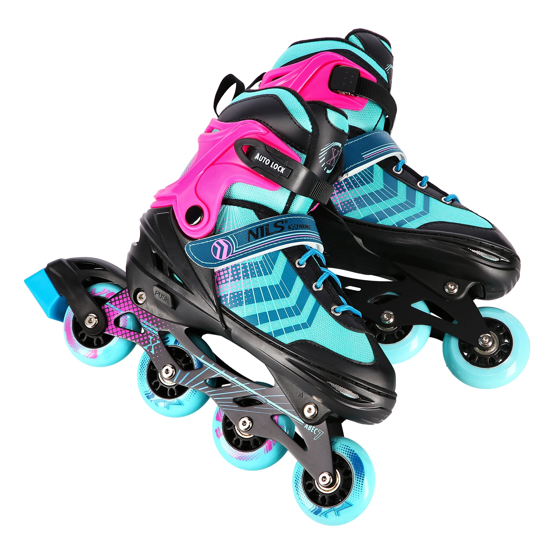 4in1 (rull)uisud NILS EXTREME NH18192A In-line Skates/Hockey Ice Skates, M (34-38), Black/Violet - Image 6