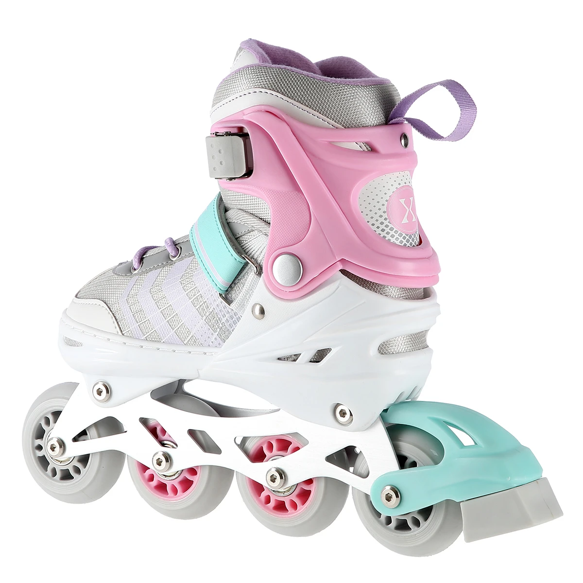 4in1 (rull)uisud NILS EXTREME NH18192, In-line Skates/Hockey Ice Skates, S (29-33), Pink/Mint/White - Image 10