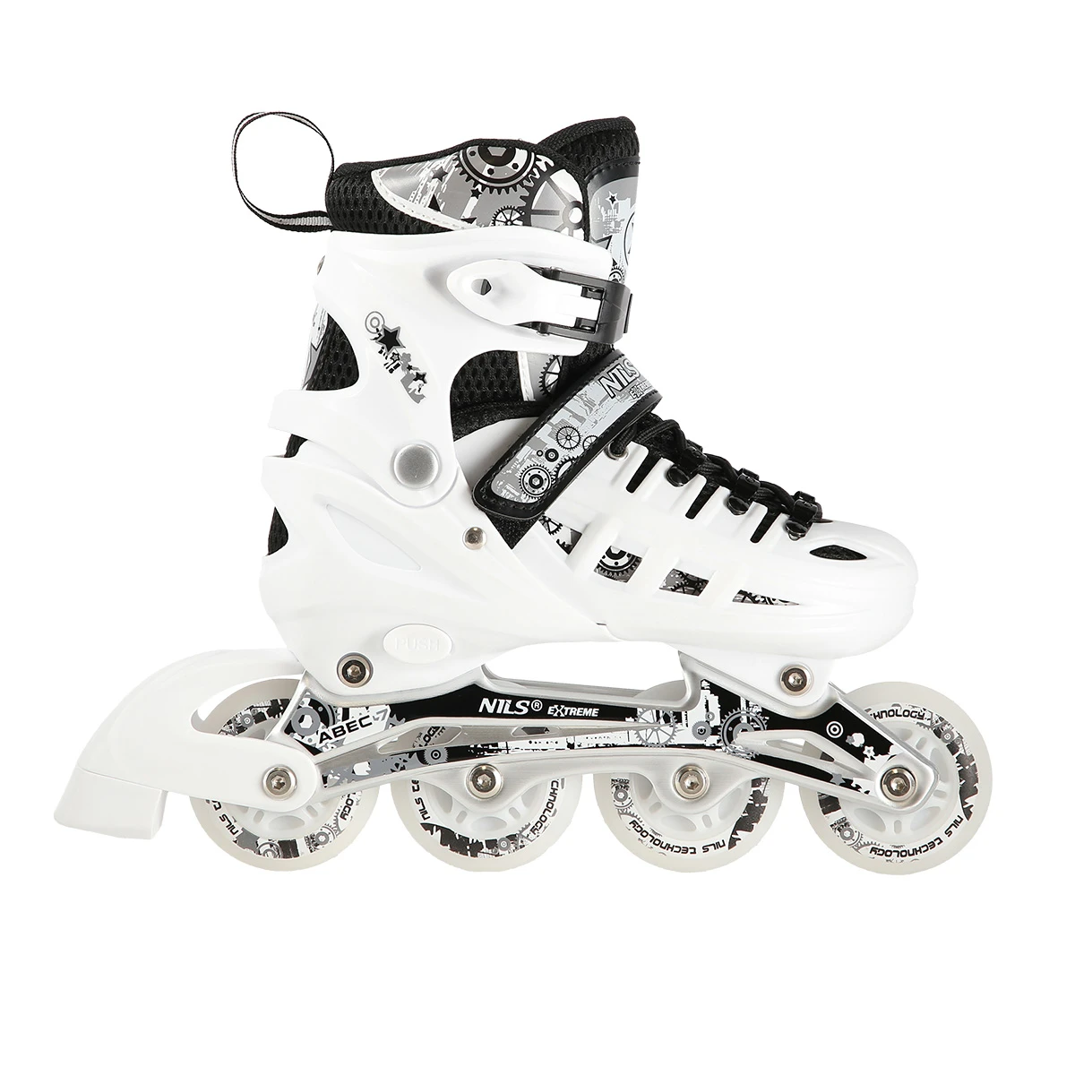 4in1 (rull)uisud NILS EXTREME NH10905 LED In-line Skates/Hockey Ice Skates, M (35-38), White/Black - Image 7