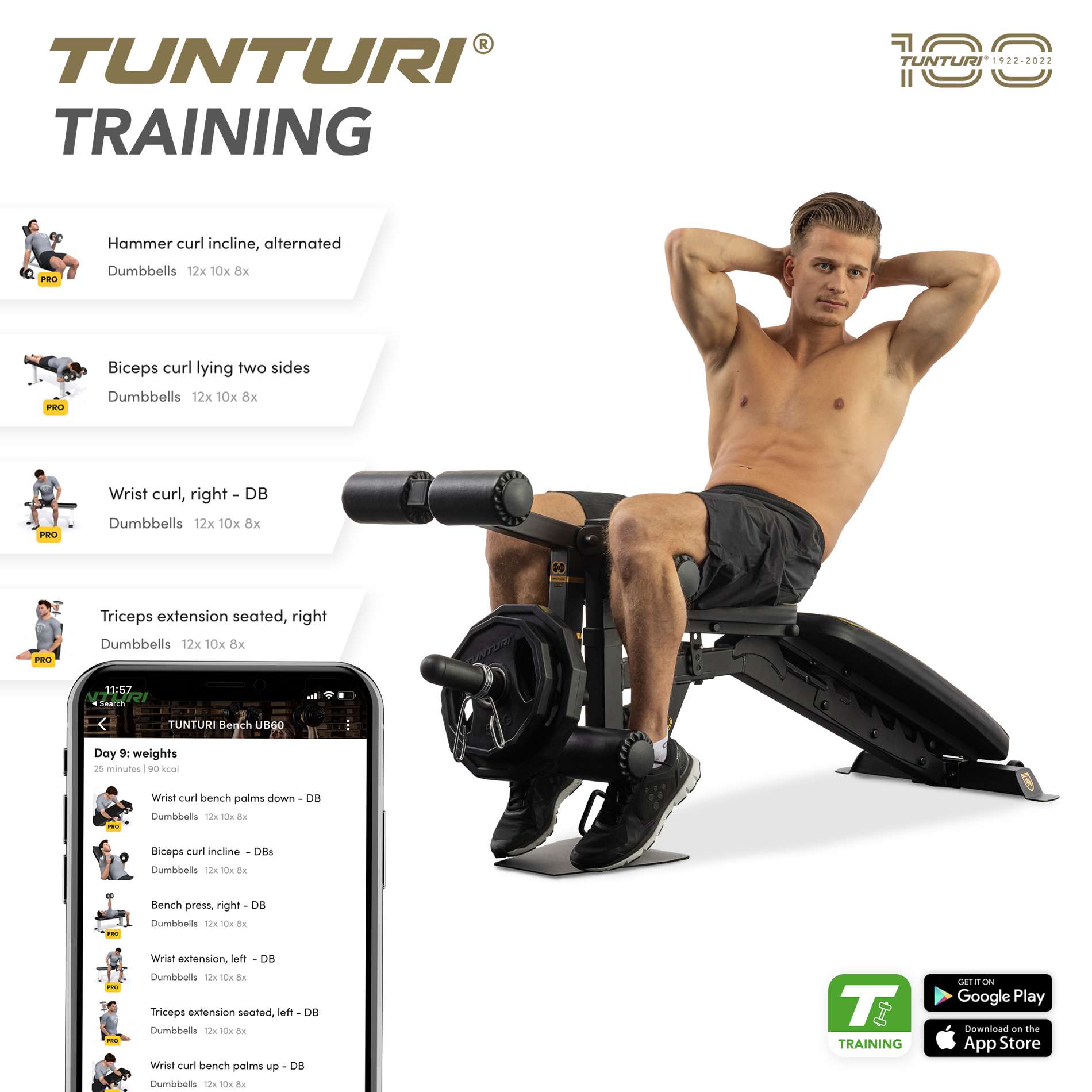 Treeningpink TUNTURI Centuri UB100 Utility Bench - Image 2